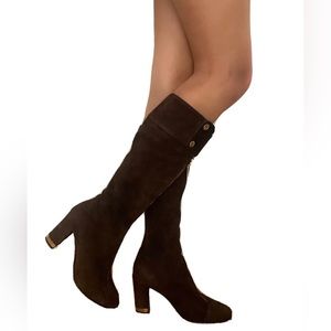 GORGEOUS Bellofatto Brown Italian Suede/Leather Knee high boots! Reposh